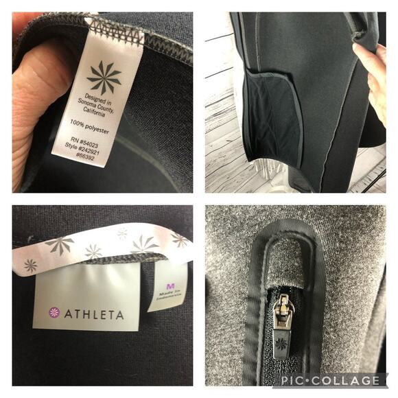 Athleta fuse scuba zipper hoodie gray with black size medium - Picture 12 of 13